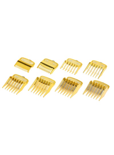 Buy 8-Piece Hair Clipper Cutting Guide Comb Set Gold in UAE