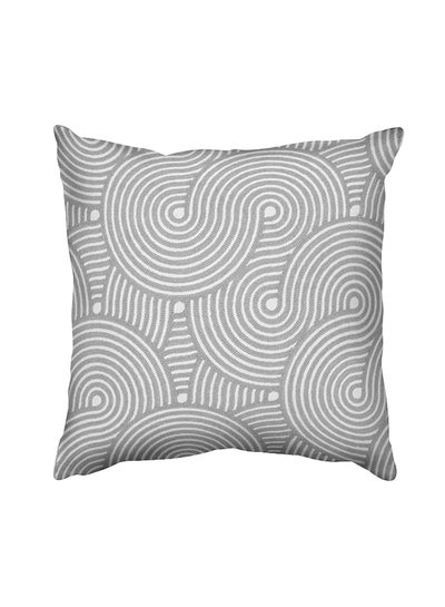 Buy Decorative Embroidered Cushion Cover Grey 45x45cm in Saudi Arabia