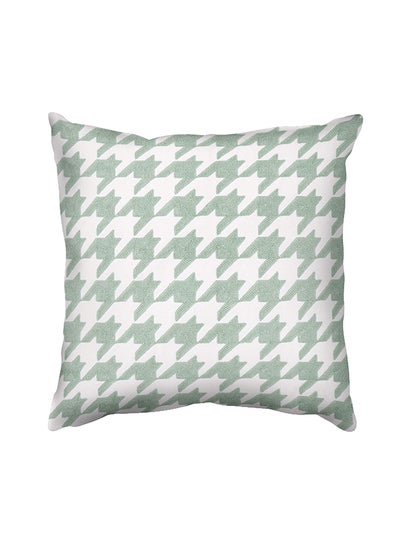 Buy Decorative Embroidered Cushion Cover Green/White 45x45centimeter in Saudi Arabia