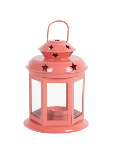 Buy Ramadan Lantern With Glass Pink 9 x 15centimeter in Saudi Arabia