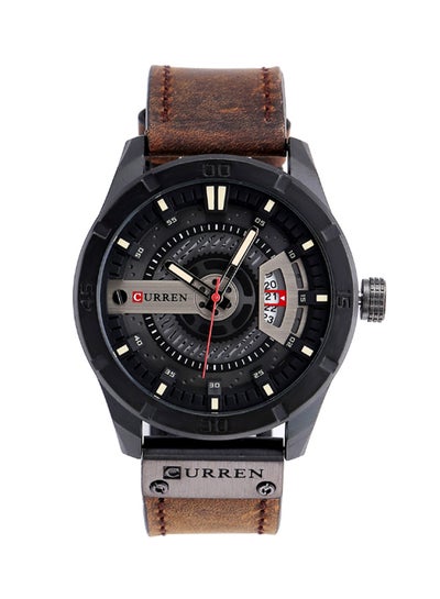 Buy Men's Waterproof Leather Analog Wrist Watch J4171BBR-KM in UAE