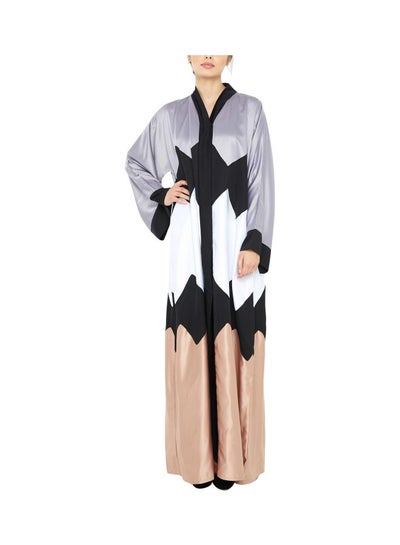 Buy Zig-Zag Cross Cut Abaya Multicolour in UAE