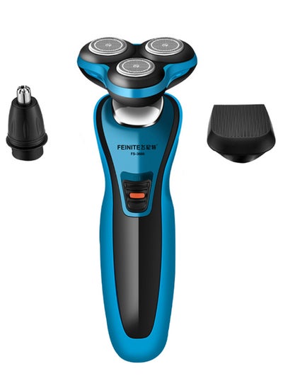 Buy 3-In-1 Multi-Functional Rechargeable Electric Shaver Blue/Black in UAE