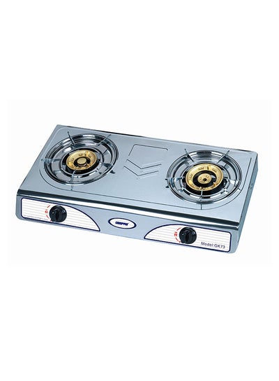 Buy Stainless Steel Gas Stove Burner - 2 Burner Hob, Automatic Ignition System, User Friendly, Robust Build, High fuel-efficiency, Anti-Skid Feet, Energy Efficient Burners, Innovative Pan Support, Easy to Clean| 2 Years Warranty GK73 Silver in UAE