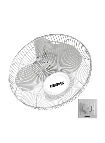 Buy 16" Orbit Fan - Wide Oscilation, Speed Controller with 3 Leaf ABS Blades with Metal Grill | Ideal for Office, Bedroom, Study Room, Living Room & more GF9607 White in UAE