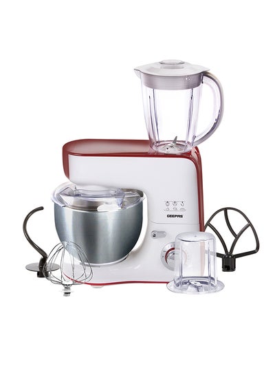 Buy Stand Mixer 10 Speed Jug Blender and Coffee Grinder 5.5L Mixing Bowl with Beater Whisk and Dough Hook 1.5L Jug Smoothies Blender 5.5 L 800 W GSM43011 White, Red in UAE