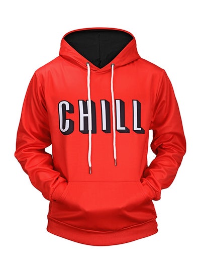 Buy 3D Printed Hoodie Red/White/Black in UAE