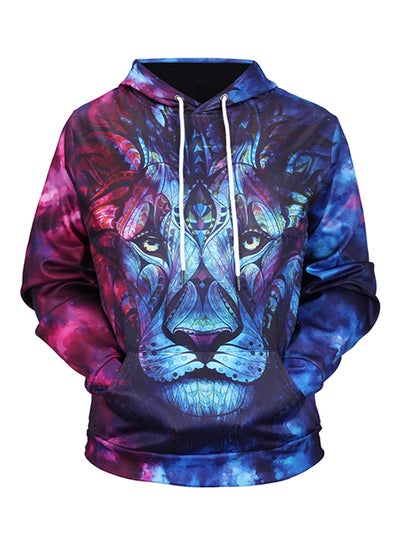 Buy 3D Printed Long Sleeves Hoodie Multicolour in Saudi Arabia