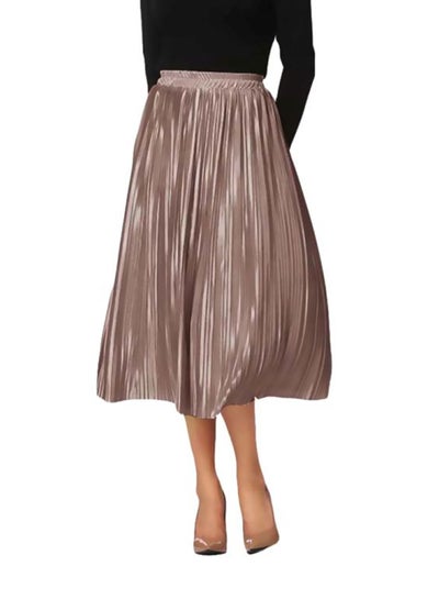 اشتري High Waist Elasticated Midi Skirt في الامارات