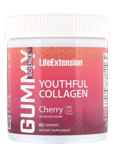 Buy Cherry Flavour Youthful Collagen - 80 Gummies in UAE