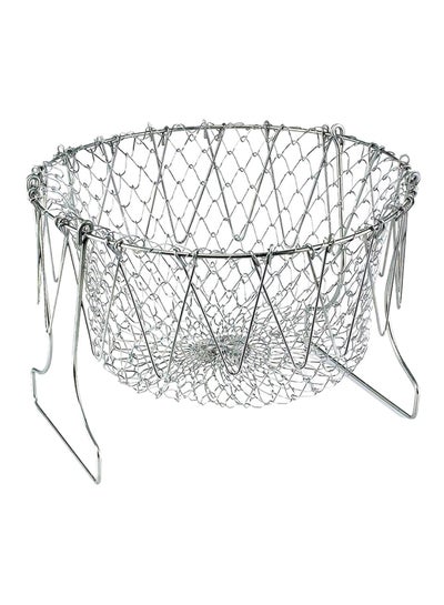 Buy Stainless Steel Foldable Fry Basket Silver 23x11x2centimeter in Saudi Arabia