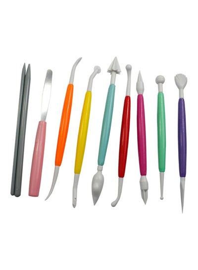 Buy 10-Piece DIY Fondant Cake And Gum Paste Decorating Tool Kit Multicolour in Saudi Arabia