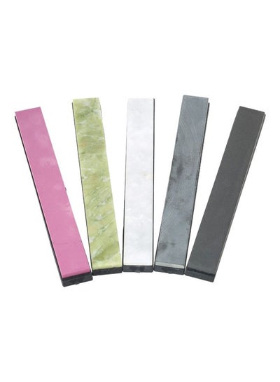 Buy Pack Of 5 Knife Sharpening Stone White/Pink/Green 150x20x5mm in UAE