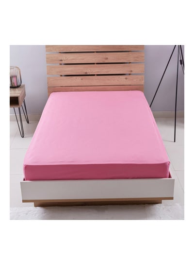 Buy Essential Flat Sheet Cotton Pink 260x170cm in Saudi Arabia