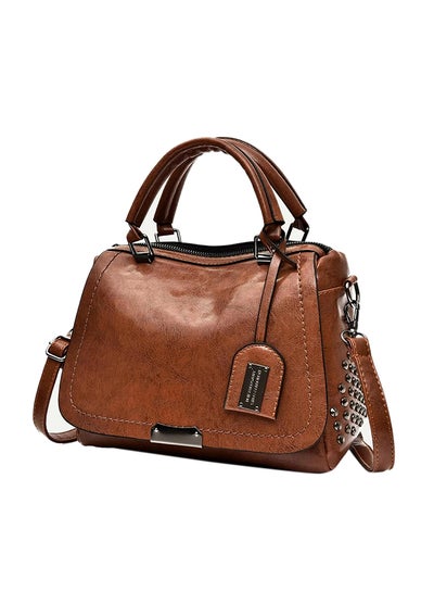 Buy Polyester Shoulder Bag Brown in Saudi Arabia