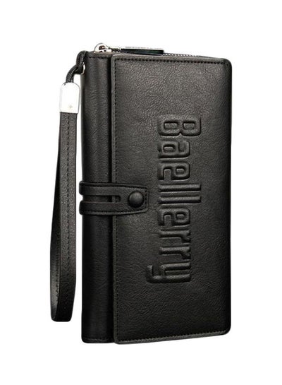 Buy Leather Trifold Wallet Black in UAE