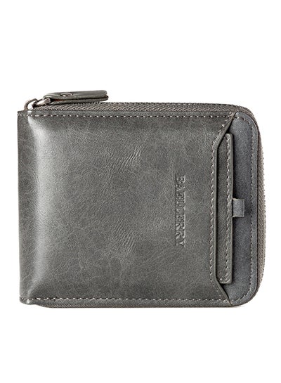 Buy Horizontal Zipper Wallet Grey in Saudi Arabia
