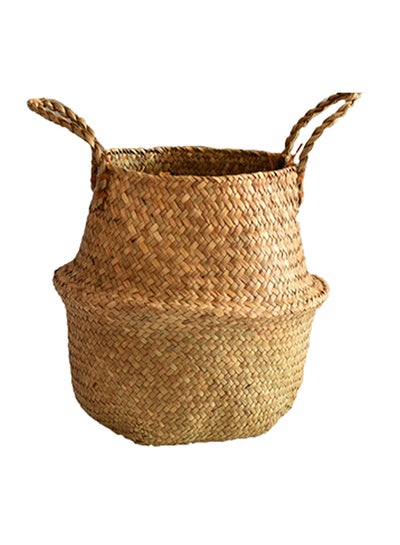 Buy Seaweed Woven Flower Basket Small Wood 23 x 17centimeter in UAE