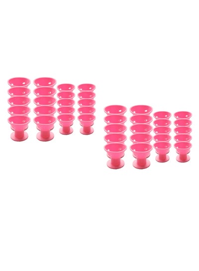 Buy 40-Piece Anti-Slip Large And Small Hair Curler Set Pink in UAE