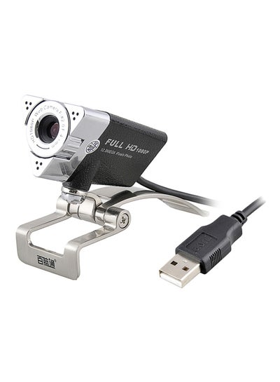 Buy 1080P Web Cam With Mic Black/Silver in UAE