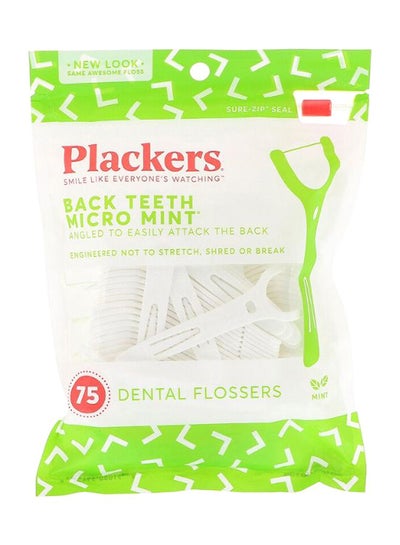 Buy 75-Piece Back Teeth Micro Mint Dental Flosser Set White in UAE