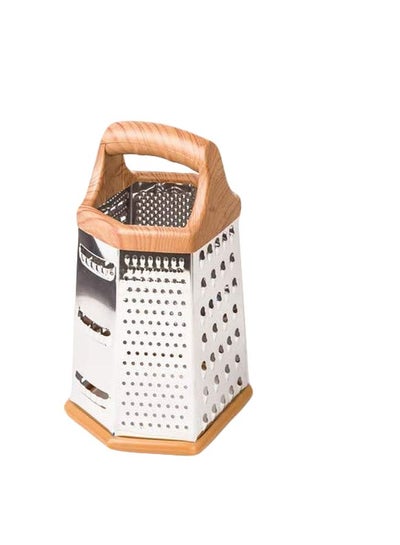 Buy 6-Designed Multi-Functional Grater Silver/Brown in Saudi Arabia