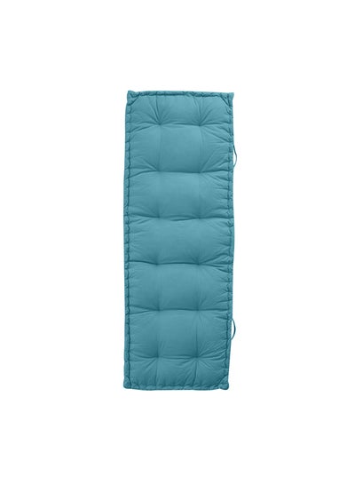 Buy Velvet Quilted Floor Cushion Turquoise 72x24x4cm in Saudi Arabia