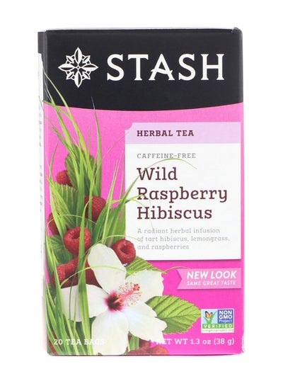 Buy Wild Raspberry Hibiscus Herbal Tea 20 Bags 1.3ounce in UAE