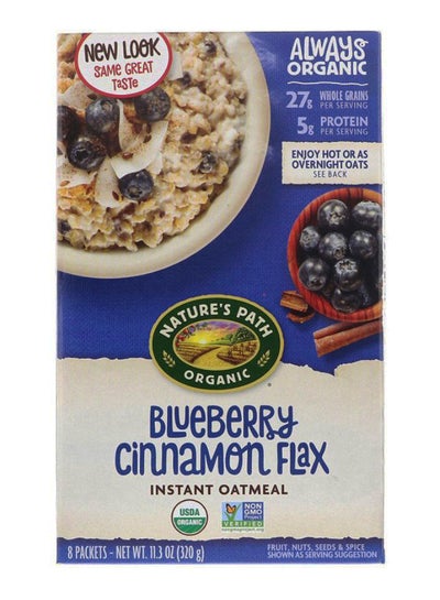 Buy Blueberry Cinnamon Flax Organic Instant Oatmeal 320grams Pack of 8 in UAE