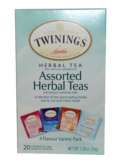 Buy Pack Of 20 Assorted Herbal Caffeine Free Herbal Tea Bags in Saudi Arabia