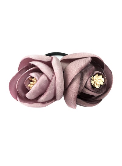 Buy Floral Ornament Hair Band Elastic Hair Band Purple/Grey in UAE