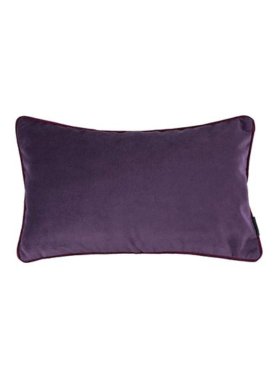 Buy Decorative Velvet Cushion polyester Aubergine Purple 60x40cm in Saudi Arabia