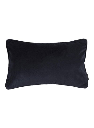 Buy Decorative Velvet Cushion polyester Black 60x40cm in Saudi Arabia