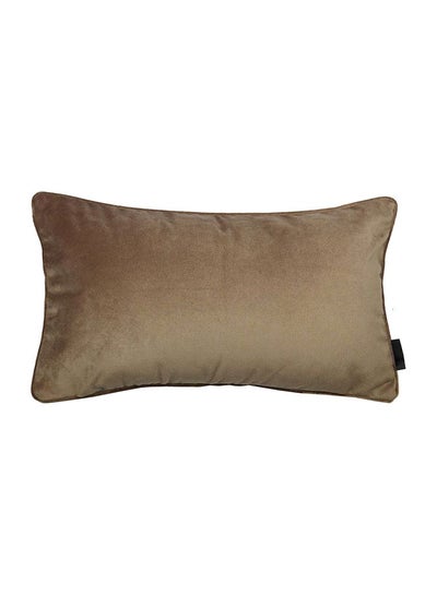 Buy Decorative Velvet Cushion polyester Caramel 60x40cm in Saudi Arabia