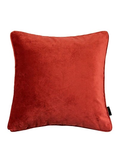 Buy Decorative Cushion velvet Rust Orange 50x50cm in Saudi Arabia