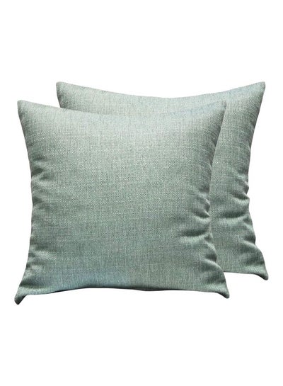 Buy 2-Piece Square Throw Pillow Set Light Green 60x60centimeter in Saudi Arabia