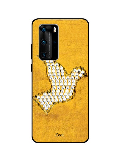 Buy Protective Case Cover For Huawei P40 Pro Yellow/White/Black in Egypt