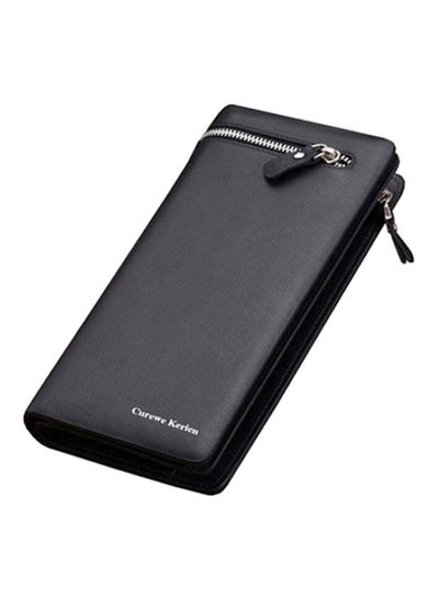 Buy Leather Card Holder And Coin Purse Black in UAE