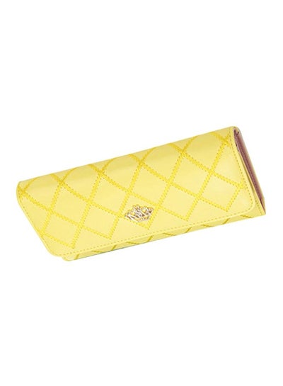 Buy Multifunctional Leather Wallet Yellow in Saudi Arabia