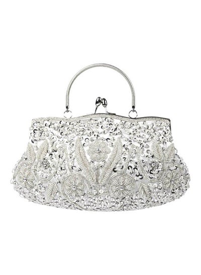 Buy Vintage Handmade Clutch Bag Silver in Saudi Arabia