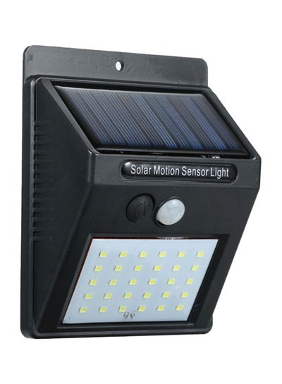 Buy 30 LED Solar Power PIR Motion Sensor Wall Light Black 10x10centimeter in UAE