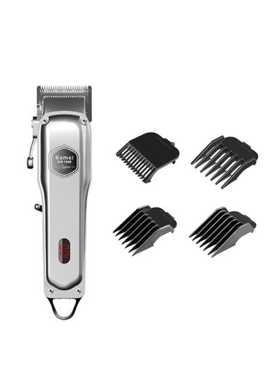 Buy KM-1998 Professional Electric Hair Trimmer With Combs Silver/Black in Saudi Arabia