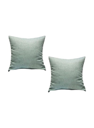 Buy 2-Piece Solid Throw Pillow Set Light Green 60x60centimeter in Saudi Arabia