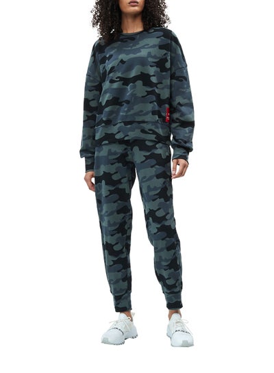 Buy Cropped Camo Sweatshirt Multicolour in UAE