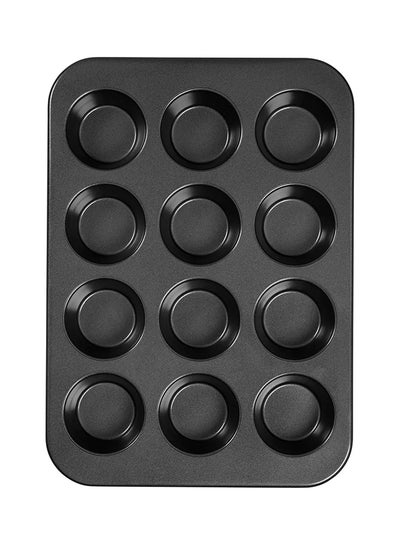 Buy 12 Cup Cake Mould Pan Dark Grey 35x56centimeter in Egypt