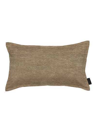 Buy Woven Chenille Throw Pillow Beige 60x40cm in Saudi Arabia