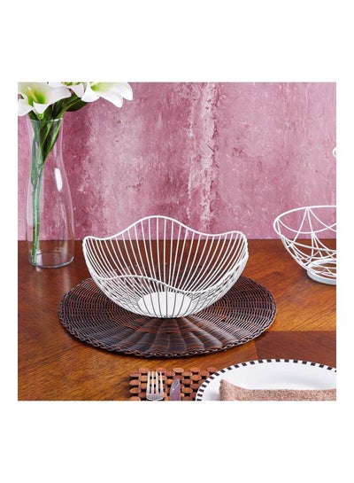 Buy Maisan Stainless Steel Fruit Basket White 28.5x28.5x12.5cm in UAE