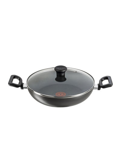 Buy Delicia Non-Stick Kadhai With Lid Grey 28cm in UAE