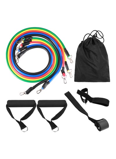 Buy 11-Piece Exercise Resistance Loop Bands Set 25x6x20cm in Egypt