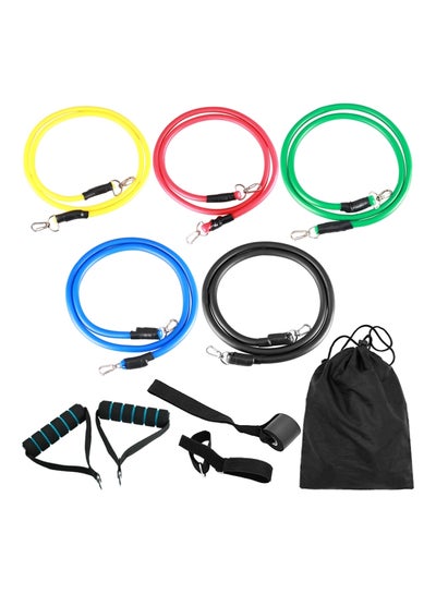 Buy 11-Piece Exercise Resistance Loop Bands Set 25x6x20cm in Egypt